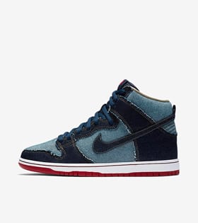 nike dunk high black denim