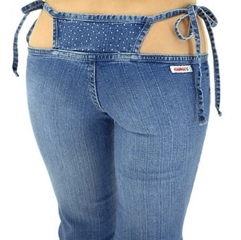 Mistura de jeans com biquíni