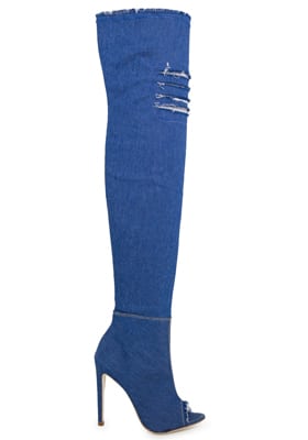 Botas over the knee em denim