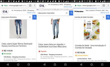 Google informa sobre estoques de lojas no Brasil